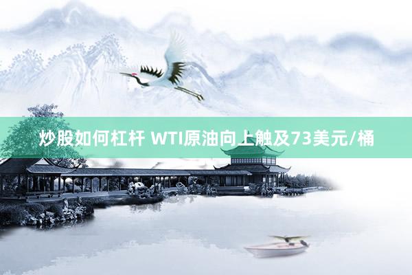 炒股如何杠杆 WTI原油向上触及73美元/桶