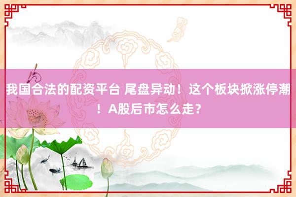 我国合法的配资平台 尾盘异动！这个板块掀涨停潮！A股后市怎么走？