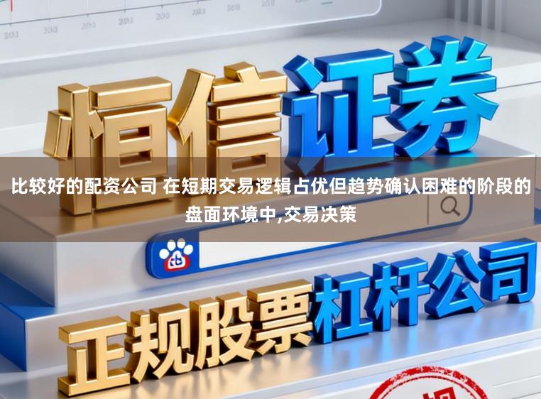 比较好的配资公司 在短期交易逻辑占优但趋势确认困难的阶段的盘面环境中，交易决策